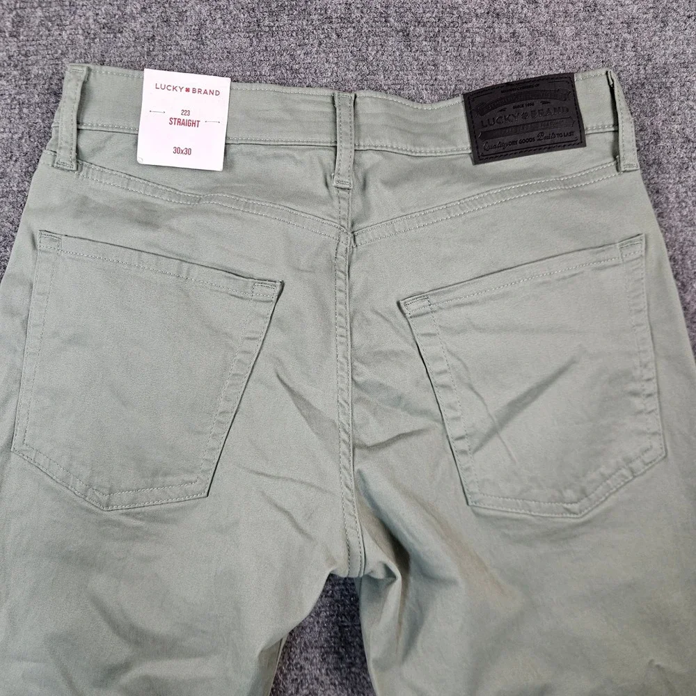 $99 Lucky Brand 223 Straight Leg Pants Mens 30x30 Green Advanced Stretch New